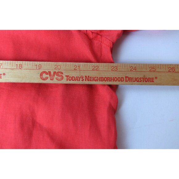 Pure Linen 100% Linen Long Sleeve Button Down Shirt Coral Color Size 16 - Picture 12 of 13